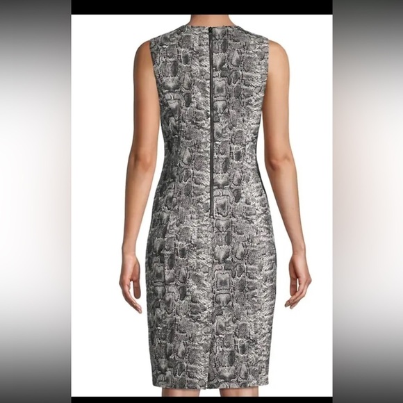 $498 KOBI HALPERIN Sz2 BEATRICE PYTHON-PRINT SLEEVELESS SHEATH DRESS - Picture 3 of 11